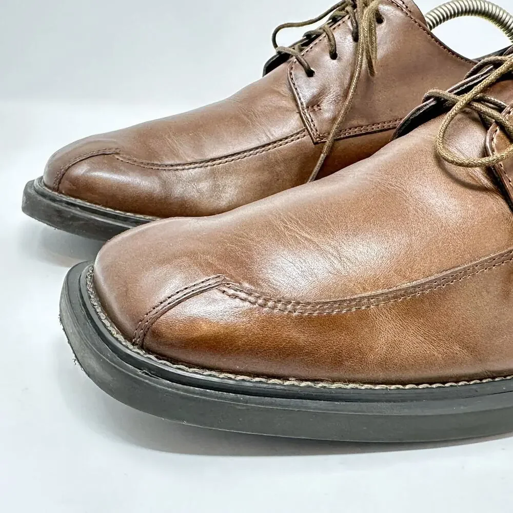 Kenneth Cole Dress Shoes Mens 9.5 M Brown Leather Derby Lace Up Best in Shoe LE